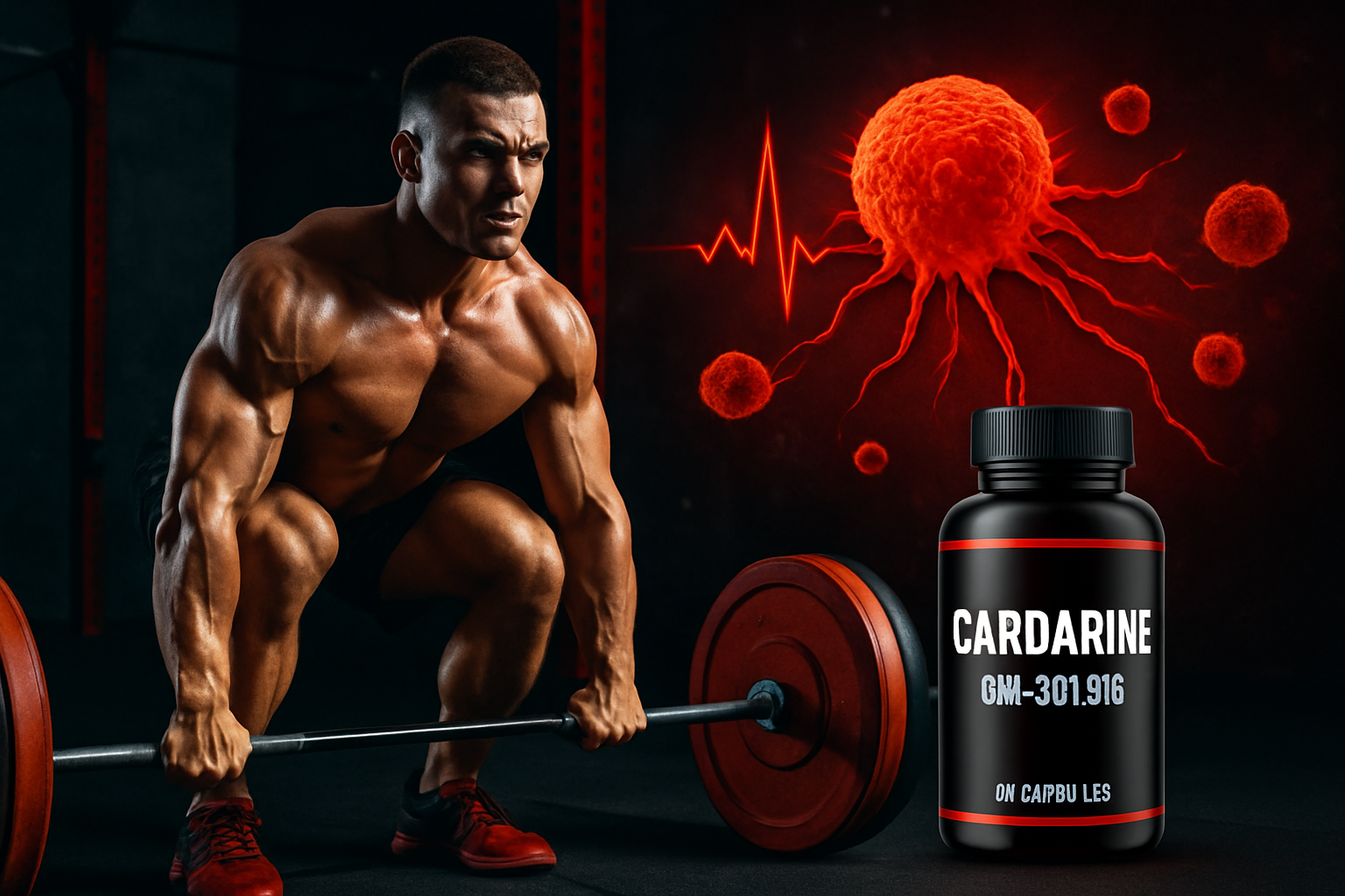 Cardarine GW-501516 Molekülstruktur mit wissenschaftlichen Warnhinweisen zum Krebsrisiko